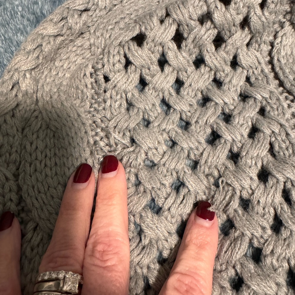Classic Solid Color Mixed Cable Oblong Basket Knit Scarf Wrap Shawl - Picture 4 of 5